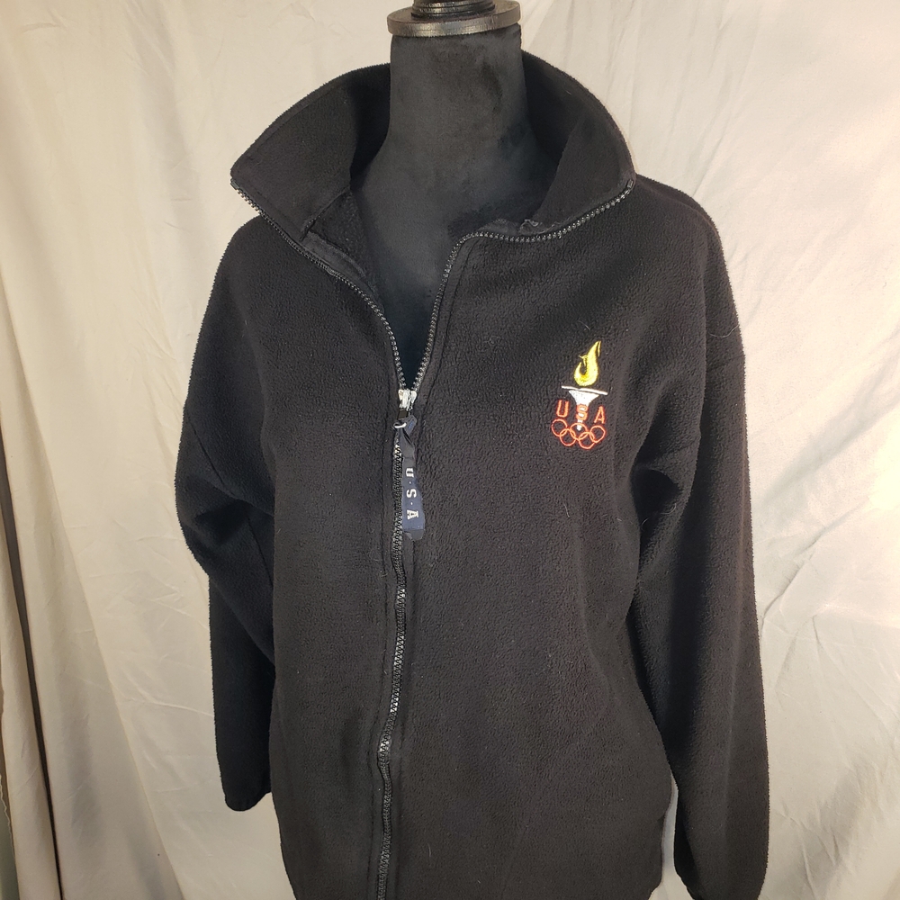 Black USA Olympic Fleece Jacket